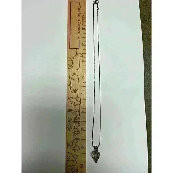 Vintage 925 Silver necklace with caged pearl - Picture 1 of 4